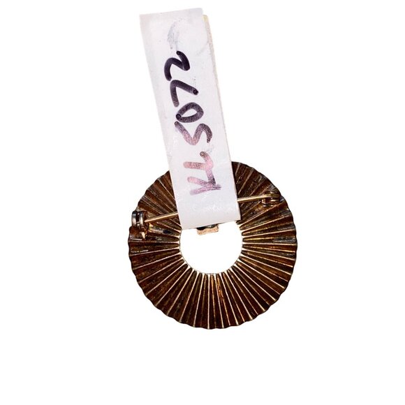 Vintage Sterling Silver Round Brooch With Rhinestones - Picture 2 of 4